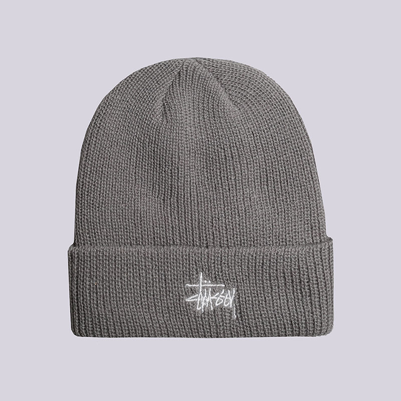 Шапка Stussy Basic Cuff Beanie (132878-grey heather)  - цена, описание, фото 1